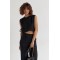 Женский поликоттоновый костюм с брюками и топом черный Lurex