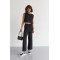 Женский поликоттоновый костюм с брюками и топом черный Lurex