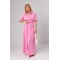Костюм женский из жатки с юбкой и блузой розовый Lurex