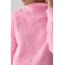 Свитер женский хлопковый с узором косички розовый Lurex