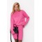 Костюм женский вязаный с юбкой карандаш розовый Lurex