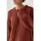 Кофта женская мохеровая удлиненная терракотовая Lurex