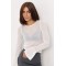 Джемпер женский из тенсела с воланами молочный Lurex