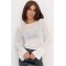 Джемпер женский из тенсела с воланами молочный Lurex