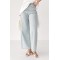 Джинси жіночі бавовняні wide leg прямі блакитні Lurex