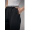 Брюки свободные женские трикотажные широкие черные Lurex