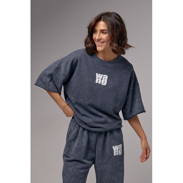 Спортивный костюм женский хлопковый тай дай принт wang серый Lurex