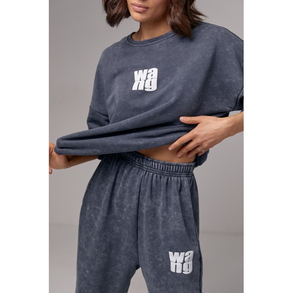 Спортивный костюм женский хлопковый тай дай принт wang серый Lurex