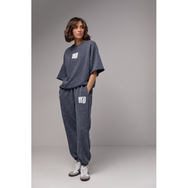 Спортивный костюм женский хлопковый тай дай принт wang серый Lurex