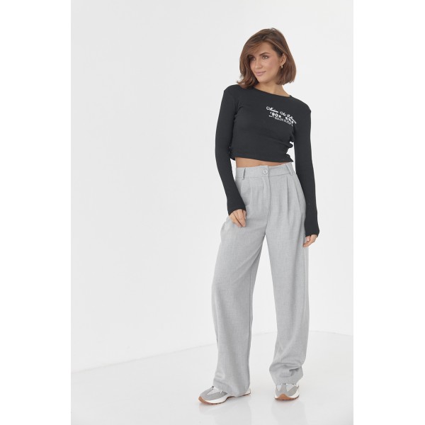 Кофта жіноча трикотажна на кнопках у рубчик чорна Lurex
