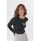 Кофта жіноча трикотажна на кнопках у рубчик чорна Lurex