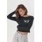Кофта жіноча трикотажна на кнопках у рубчик чорна Lurex