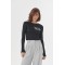 Кофта жіноча трикотажна на кнопках у рубчик чорна Lurex