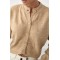 Кардиган жіночий трикотажний короткий світло-коричневий Lurex