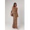 Женский сарафан макси с леопардовым принтом коричневый Lurex