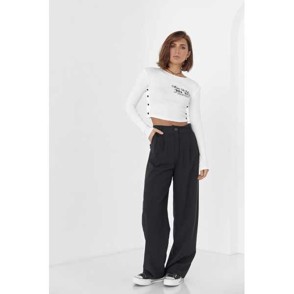 Кофта жіноча трикотажна на кнопках у рубчик молочна Lurex