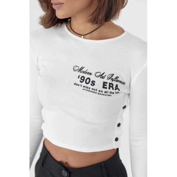 Кофта жіноча трикотажна на кнопках у рубчик молочна Lurex