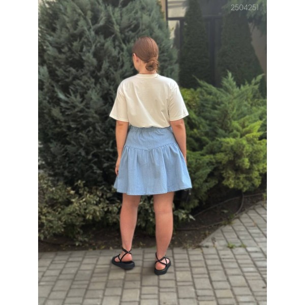 Юбка женская джинсовая деним голубая PEONY