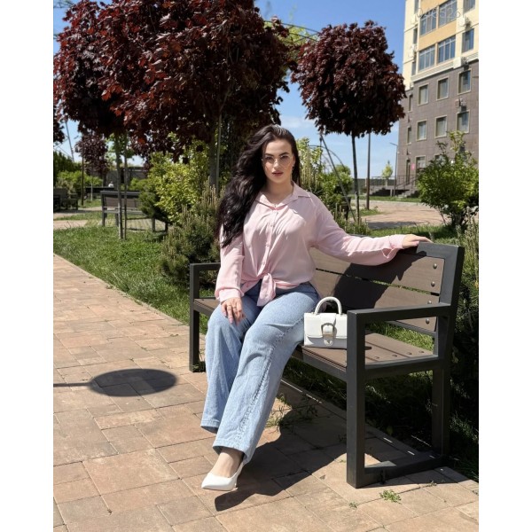 Сорочка жіноча літня тканина тенсель рожева PEONY