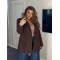 Піджак жіночий кашеміровий класичного крою коричневий PEONY