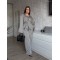 Костюм женский шелковый с рубашкой айвори PEONY