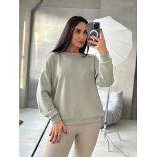 Свитшот женский хлопковый на осень и зиму фисташковый