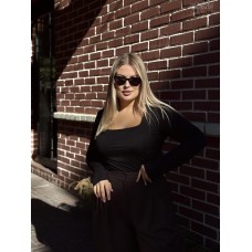 Лонгслів жіночий приталений бавовна чорний