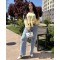 Блузка женская летняя лёгкая тенсель жёлтая PEONY