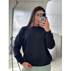 Свитшот женский хлопковый классический базовый черный