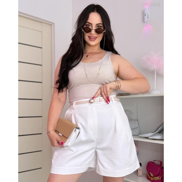 Шорты женские джинсовые прямые белые PEONY