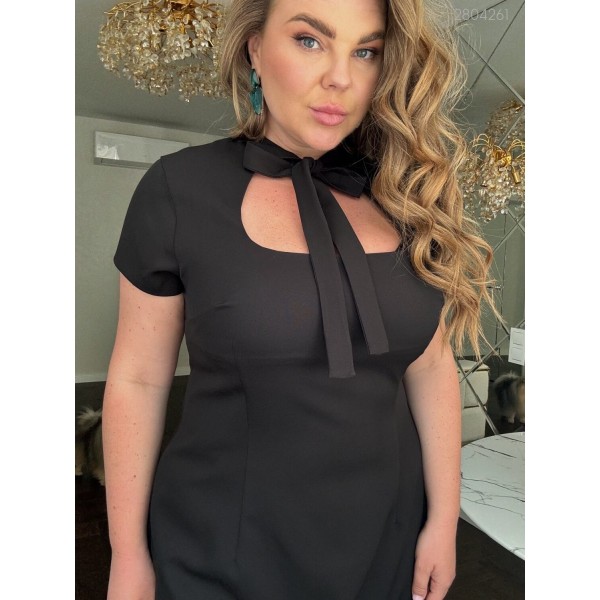 Плаття жіноче літнє костюмна тканина чорне PEONY