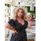 Жіночий комбінезон софтовий ошатний вечірній чорний PEONY