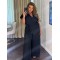 Костюм жіночий з костюмної тканини штани палаццо чорний PEONY