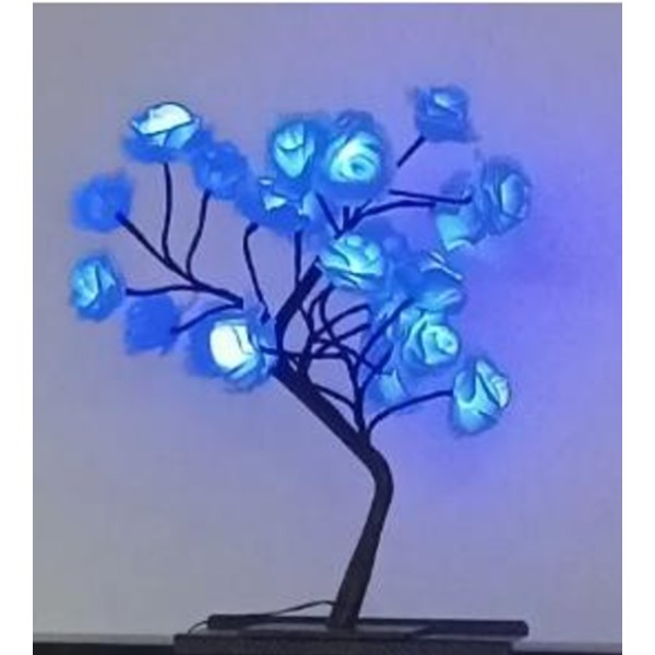 Светильник дерево Роза 52 см 24 LED синий USB generic