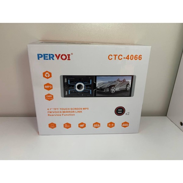 Автомагнитола PERVOI CTC-4066 4x45 Вт двойной USB черная PERVOI