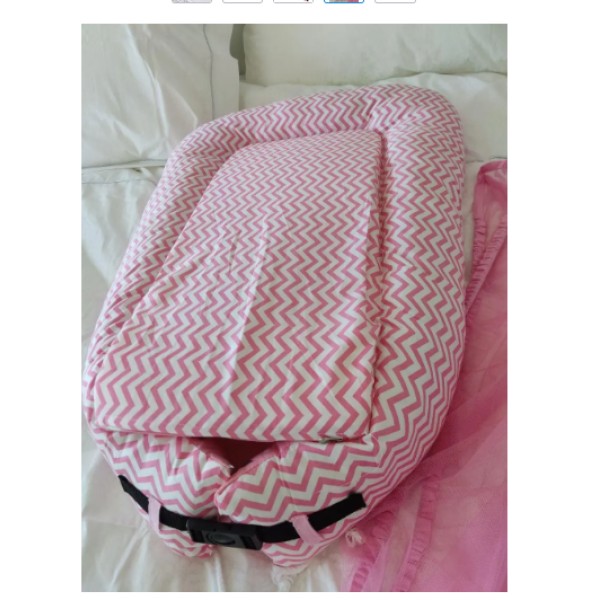 Ліжечко Portable Baby Bed 90х50 см із сіткою блакитне Portable Baby Bed