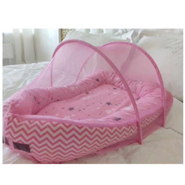 Ліжечко Portable Baby Bed 90х50 см із сіткою блакитне Portable Baby Bed