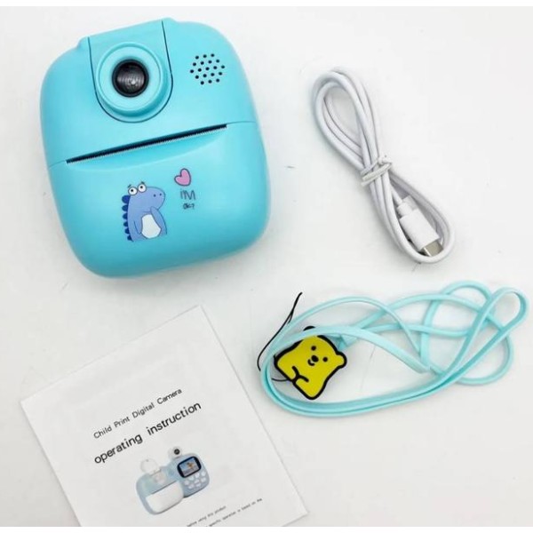 Дитячий фотоапарат M4 Kids Print Camera 1080p блакитний generic