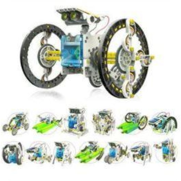 Конструктор Solar Robot 14 в 1 на солнечных батареях серый generic