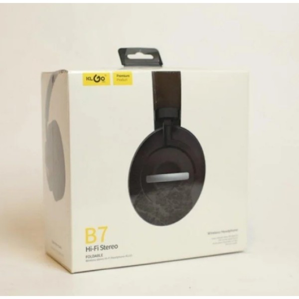 Навушники Klgo B7 бездротові Hi-Fi STEREO 50 мм динаміки чорні Klgo