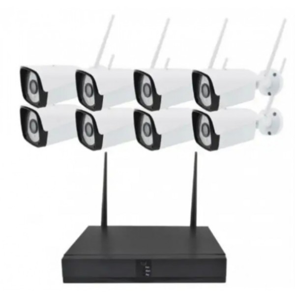 Комплект відеоспостереження NVR 8 камер 720p IP66 ІЧ-підсвічування білий generic
