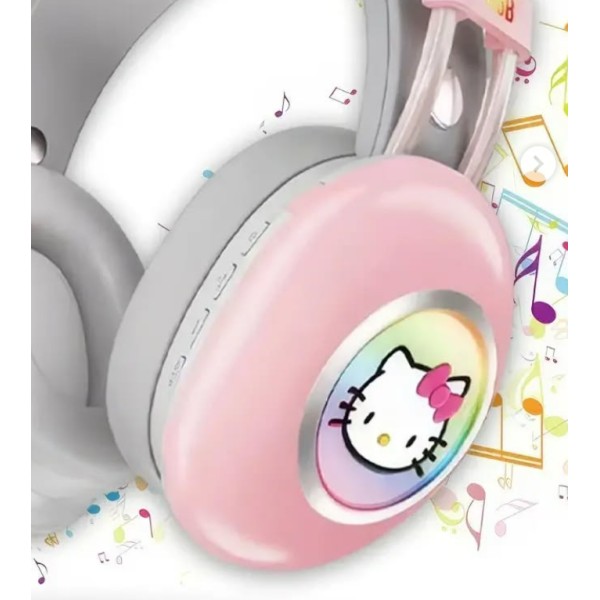 Навушники Bluetooth Hello Kitty PG-706H з RGB підсвічуванням рожевий generic