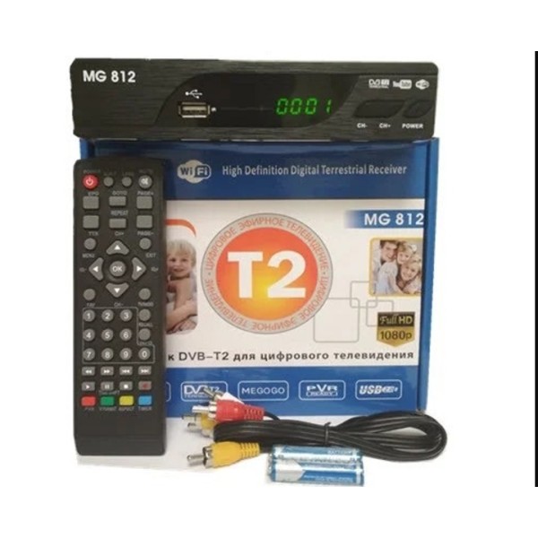 Тюнер цифровий ефірний T2 MG 812 TV Wi-Fi IPTV чорний MG