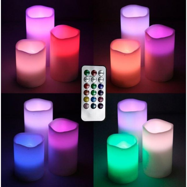 Светодиодные свечи Led Candles 3в1 12 цветов с пультом ДУ generic