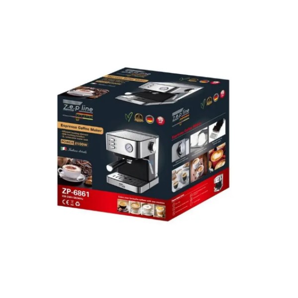 Кофеварка Zepline ZP-6861 рожковая эспрессо 2500 Вт 15 Bar Zepline