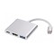 Конвертер хаб Type-C на HDMI USB 3.0 Type-C 3 в 1 серебристый generic