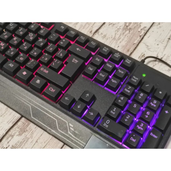 Игровая проводная клавиатура и мышь ART-4958 с подсветкой черный generic