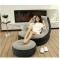 Надувное кресло Intex Ultra Lounge с пуфом черно-серое Intex