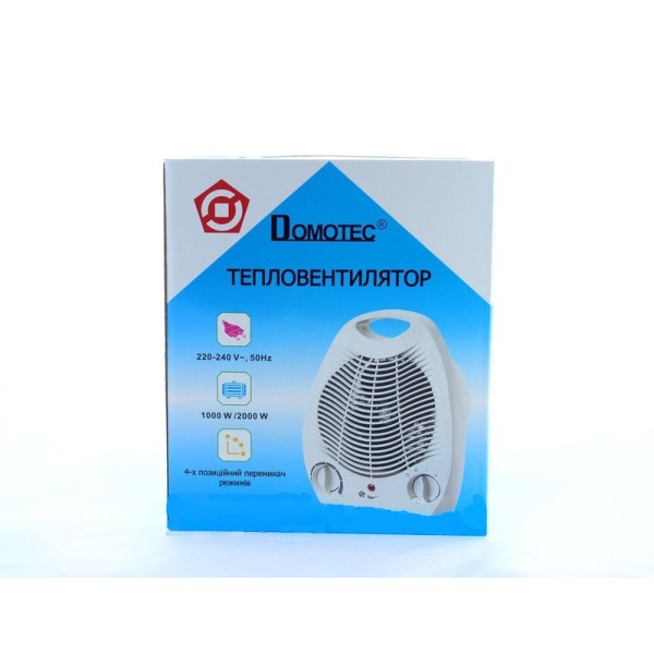 Тепловентилятор Domotec 2000 Вт спиральный с термостатом белый Domotec