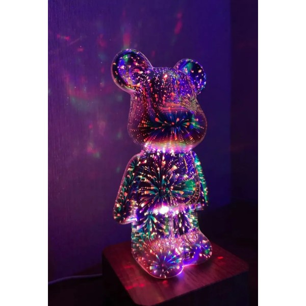 светодиодный ночник bearbrick 3d медведь фейерверк 16 цветов bearbrick